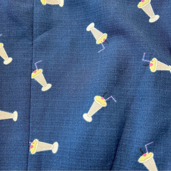 NWT ModCloth Sugarhill Boutique Milkshake Print Dress Size 2 Navy Blue - Picture 8 of 10
